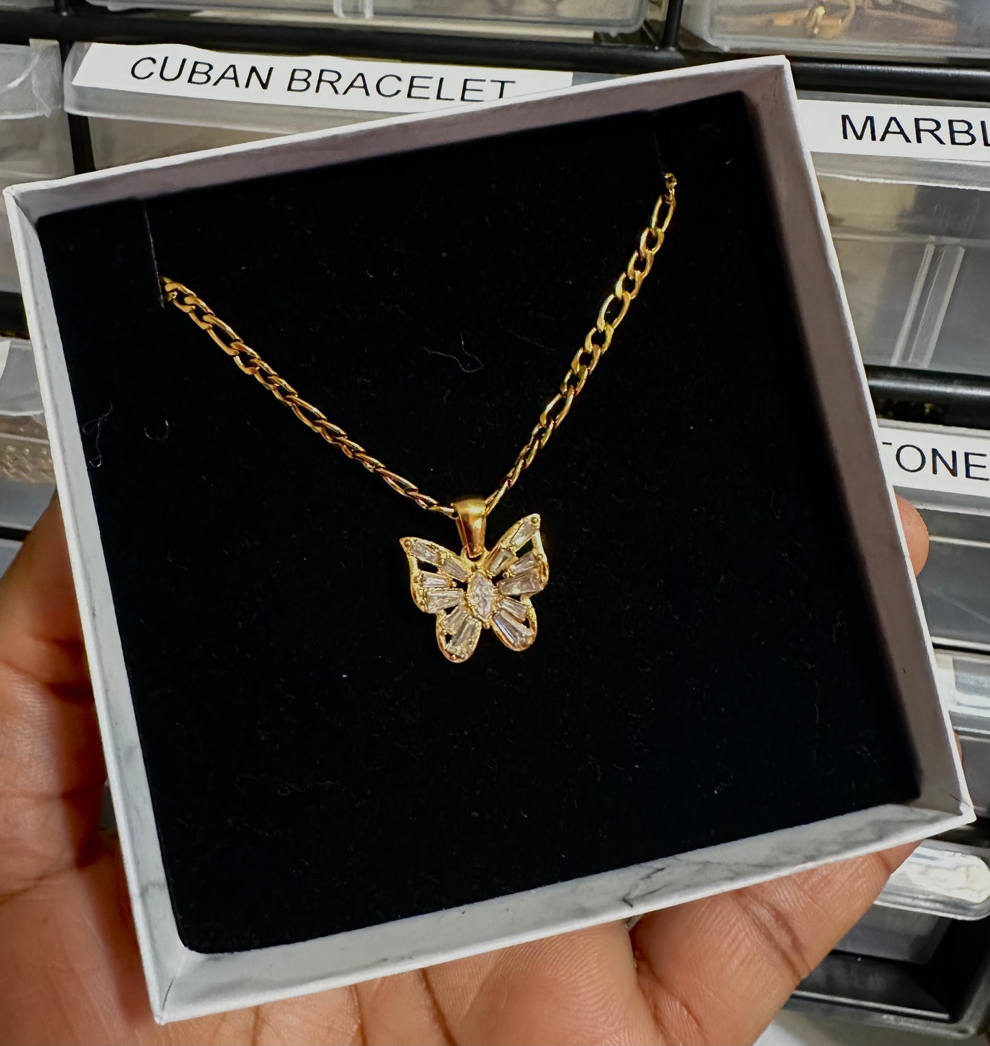 Clear Butterfly Necklace