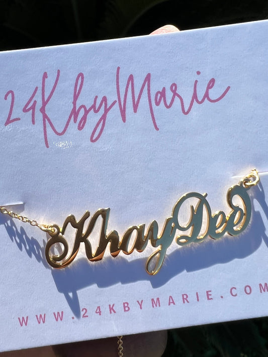 Classic Name Necklace - 24KByMarie