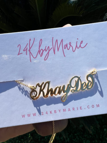 Classic Name Necklace - 24KByMarie